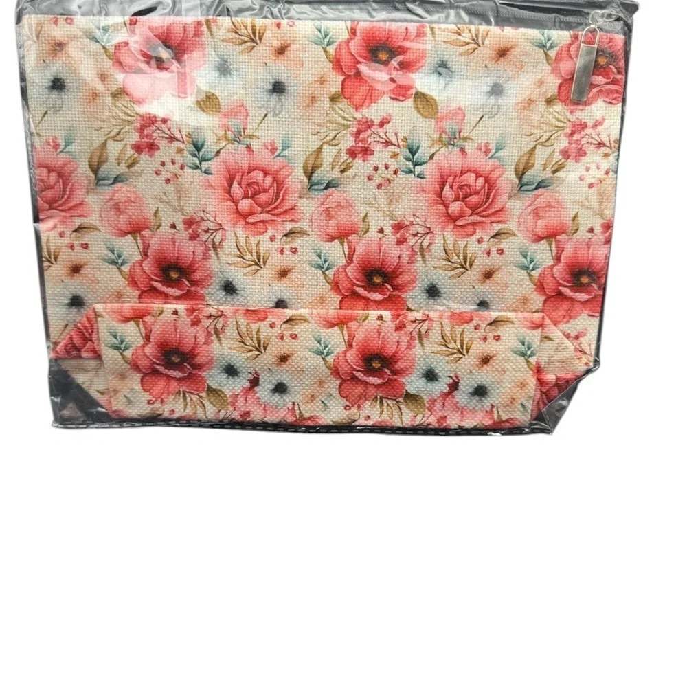 Brand new floral print cosmetic pouch